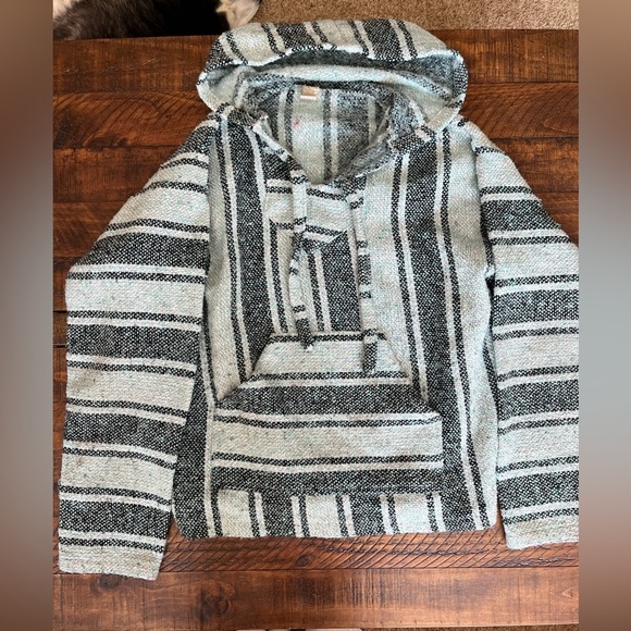 Men's Striped Drug Rug/Baja hoodie - Picture 1 of 2